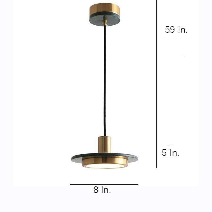 Double Circle Pendant Lighting Classic Metal Marble Ceiling Light