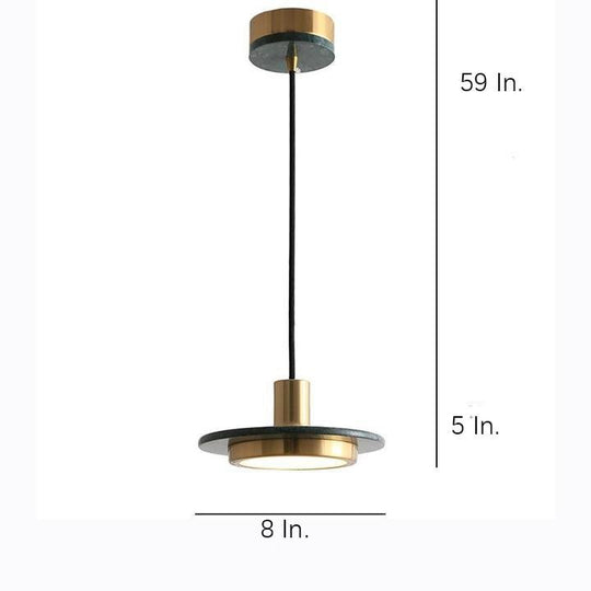 Double Circle Pendant Lighting Classic Metal Marble Ceiling Light