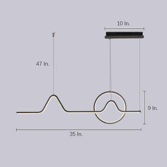 Minimalist Waves &amp; Circles Design Modern LED Pendant Light