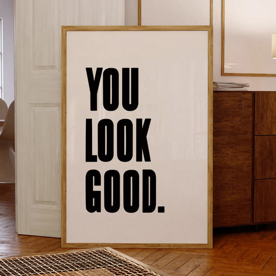 Daily Affirmation Black White Typographic Canvas Wall Art