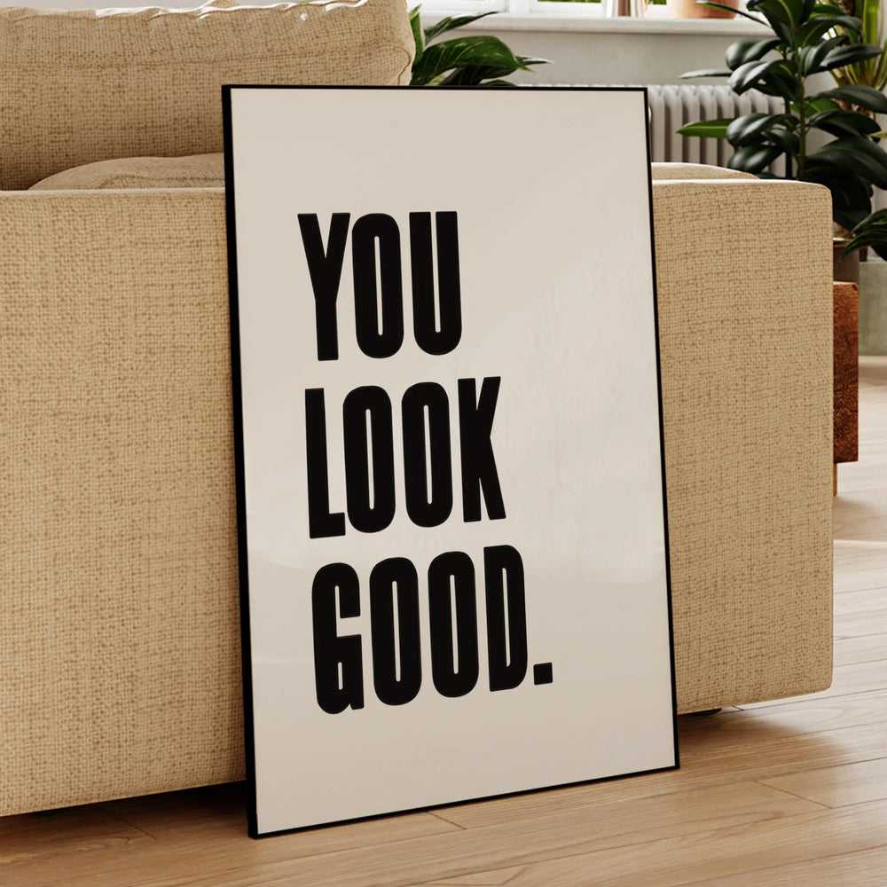 Daily Affirmation Black White Typographic Canvas Wall Art