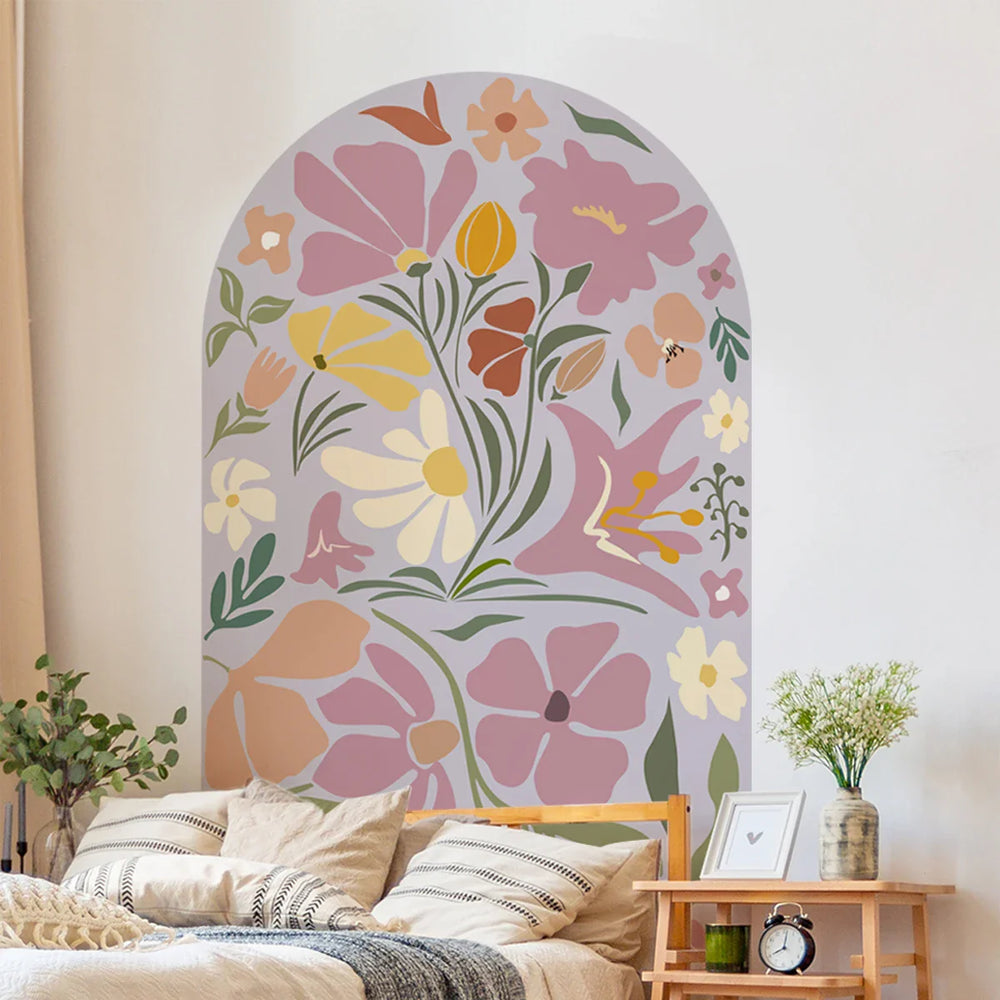 Dreamy Lilac Bloom Archway Floral Wall Mural Decal