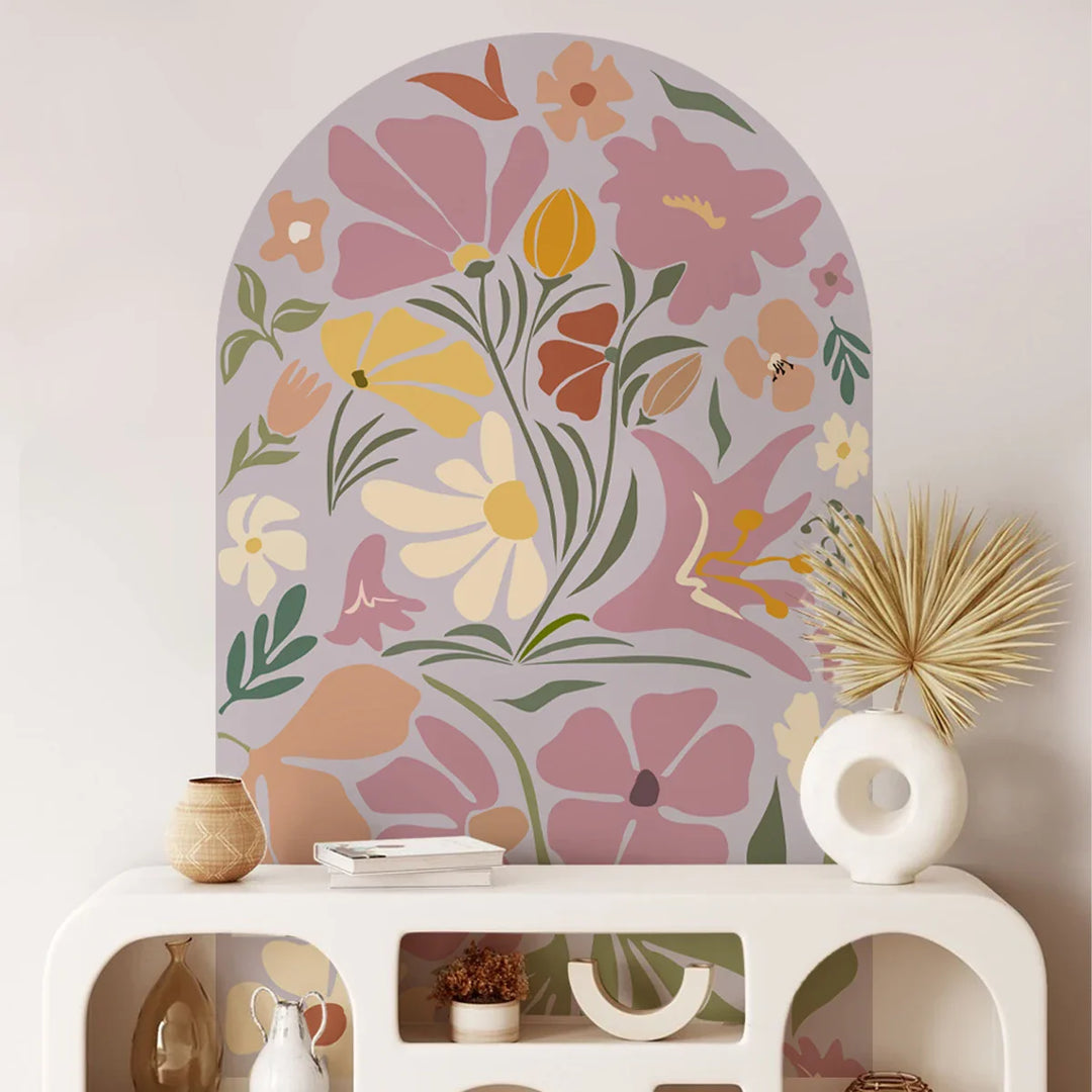 Dreamy Lilac Bloom Archway Floral Wall Mural Decal