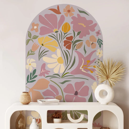 Dreamy Lilac Bloom Archway Floral Wall Mural Decal
