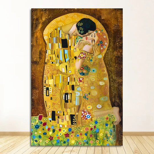 The Kiss Classic Art Canvas Print Inspired by Klimt
