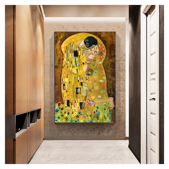 The Kiss Classic Art Canvas Print Inspired by Klimt