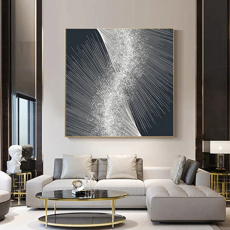 Fine Lines Modern Aesthetics Abstract Canvas Wall Art Unframed