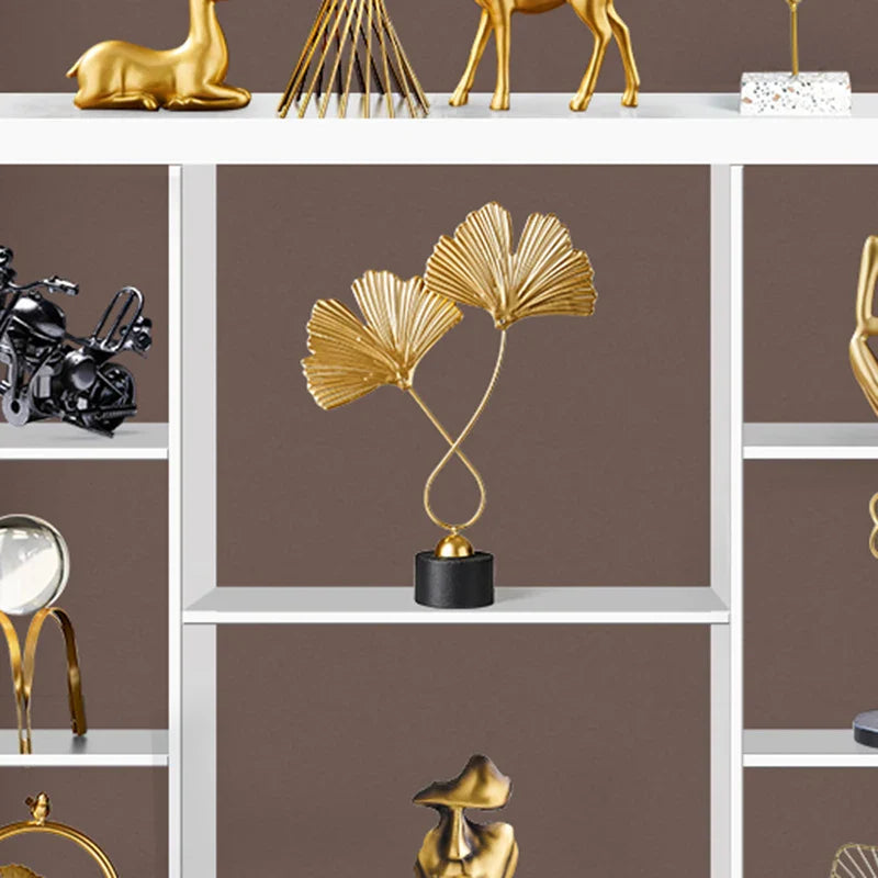 Golden Ginkgo Leaf Decorative Ornament for Tabletop Decor