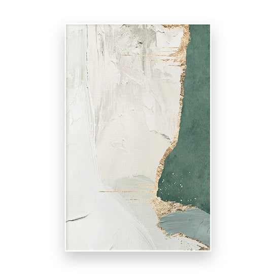 Green Brown Nordic Abstract Geomorphic Canvas Wall Art