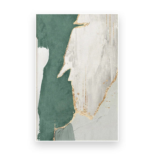 Green Brown Nordic Abstract Geomorphic Canvas Wall Art