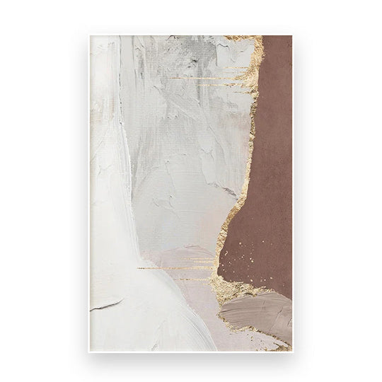 Green Brown Nordic Abstract Geomorphic Canvas Wall Art