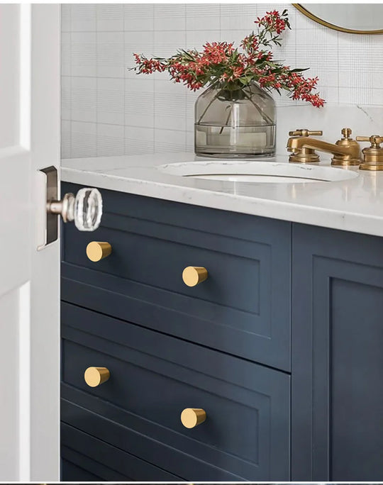 Modern Solid Brass Cabinet Knobs – Minimalist Wardrobe &amp; Kitchen Pulls