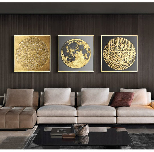 Abstract Geometric Formations Square Canvas Wall Art
