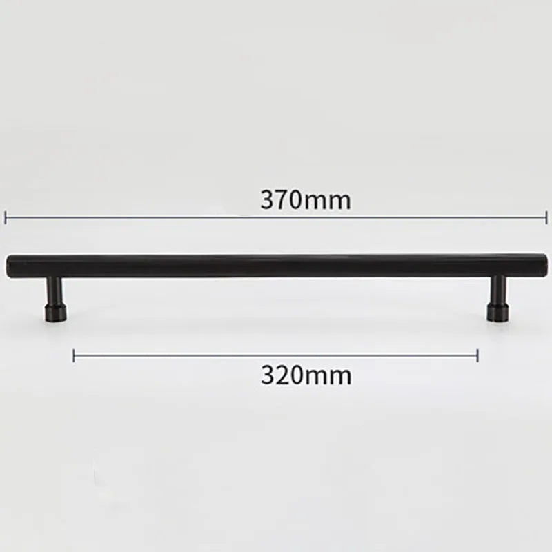 Gold and Black Brass T-Bar Handles – Modern Textured Pulls for Furniture
