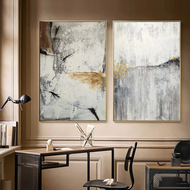 Neutral Colors Urban Abstract Canvas Wall Art