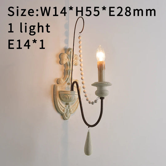 Vintage White Wooden Beads Chandelier – Elegant Foyer &amp; Lobby Pendant Light