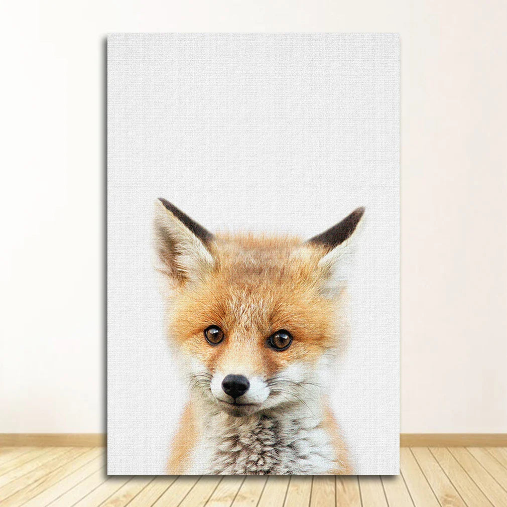 Bear Bunny Elephant Baby Animals Canvas Wall Art