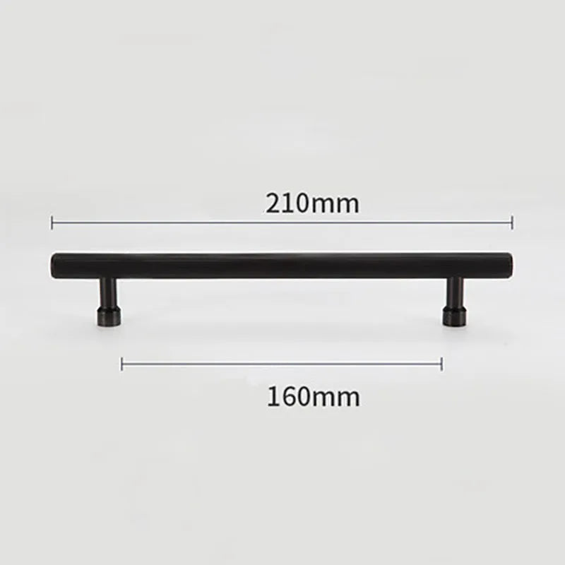 Gold and Black Brass T-Bar Handles – Modern Textured Pulls for Furniture