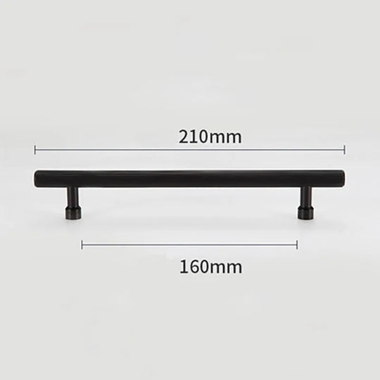 Gold and Black Brass T-Bar Handles – Modern Textured Pulls for Furniture