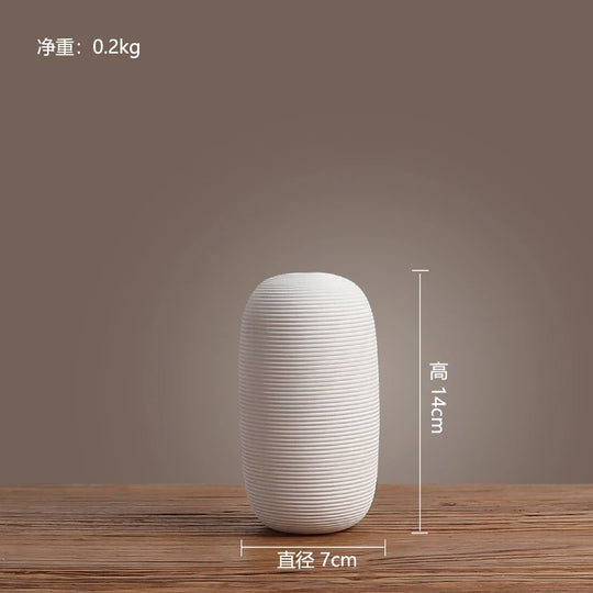 White Ceramic Vase Set for Modern Minimalist Home Decor