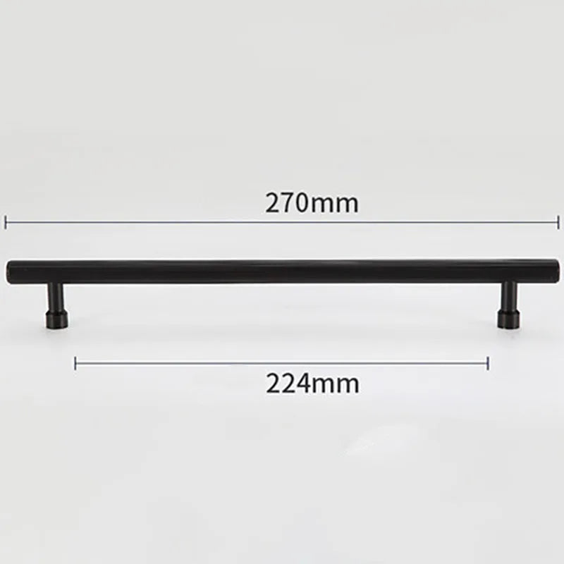 Gold and Black Brass T-Bar Handles – Modern Textured Pulls for Furniture