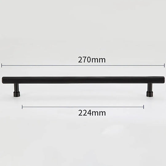 Gold and Black Brass T-Bar Handles – Modern Textured Pulls for Furniture