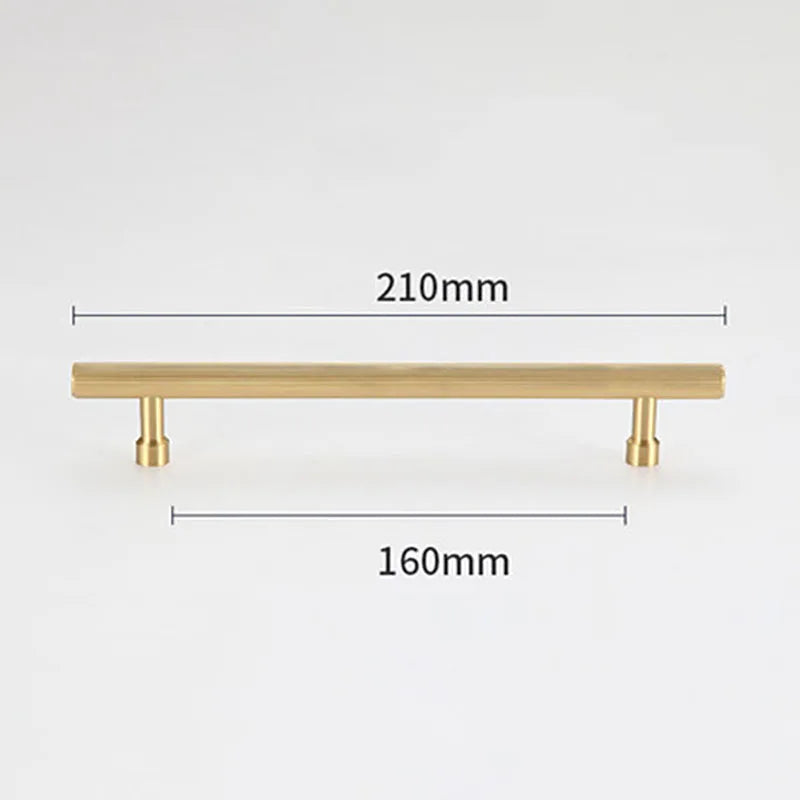 Gold and Black Brass T-Bar Handles – Modern Textured Pulls for Furniture