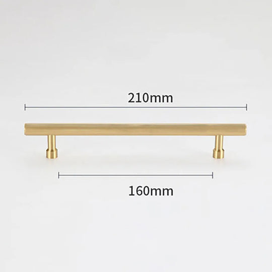 Gold and Black Brass T-Bar Handles – Modern Textured Pulls for Furniture