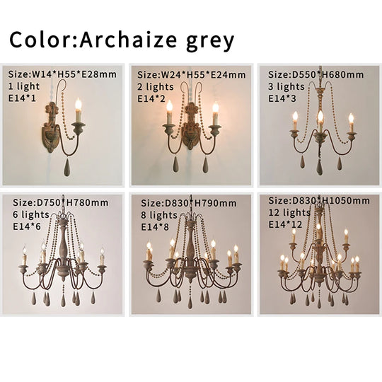 Vintage White Wooden Beads Chandelier – Elegant Foyer &amp; Lobby Pendant Light