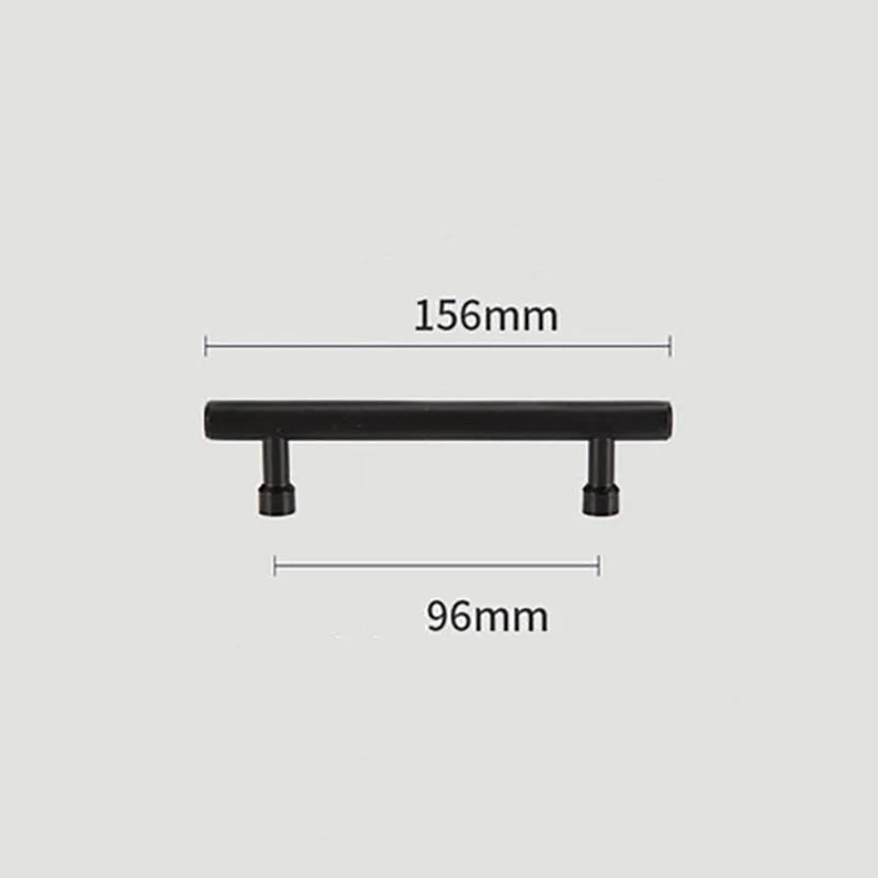Gold and Black Brass T-Bar Handles – Modern Textured Pulls for Furniture