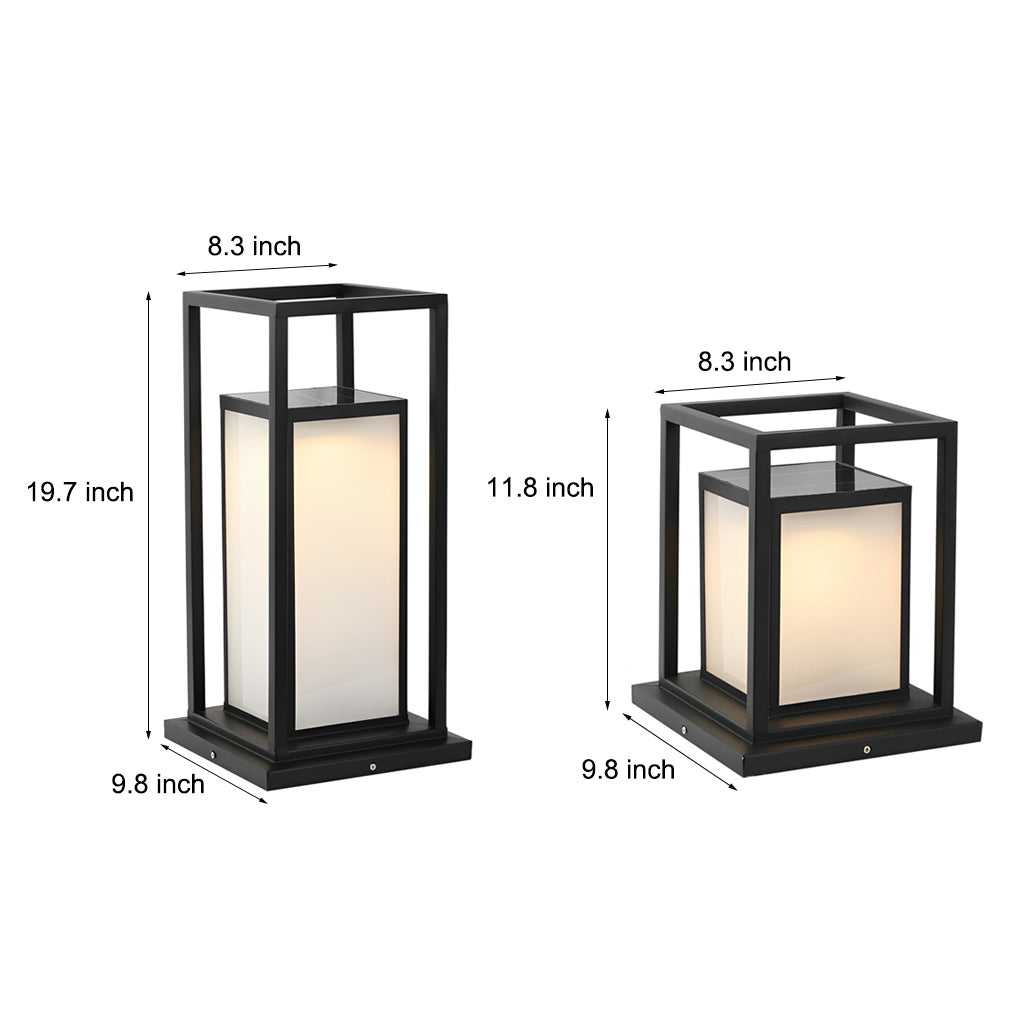 Outdoor Waterproof LED Solar Fence Post Lights Modern Pillar Lamp