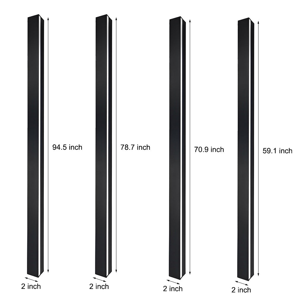 Minimalist Long Linear LED Waterproof Black Modern Solar Wall Sconce Lighting