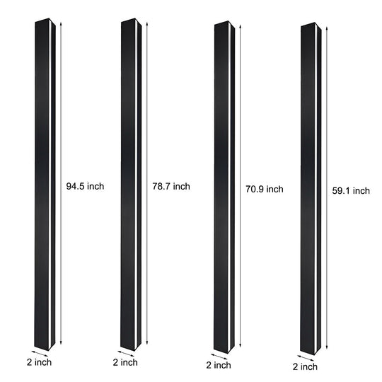 Minimalist Long Linear LED Waterproof Black Modern Solar Wall Sconce Lighting