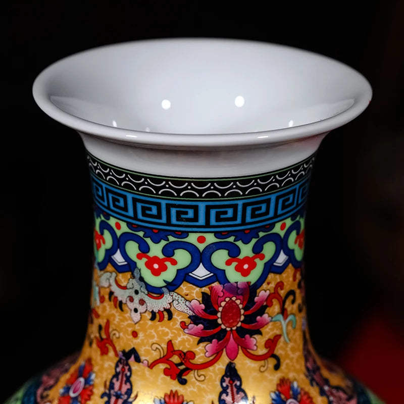 Luxury Jingdezhen Antique Porcelain Longevity Floor Vase