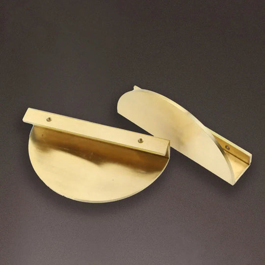 Round Solid Brass Cabinet Knobs &amp; Handles – Half-Round Drawer Pulls (Set of 2)