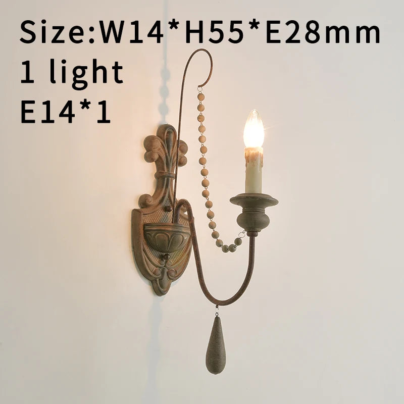 Vintage White Wooden Beads Chandelier – Elegant Foyer &amp; Lobby Pendant Light