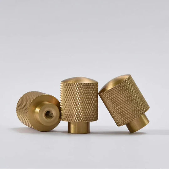 Mesh Pattern Brass Cabinet Knobs – Knurled Drawer &amp; Door Pulls