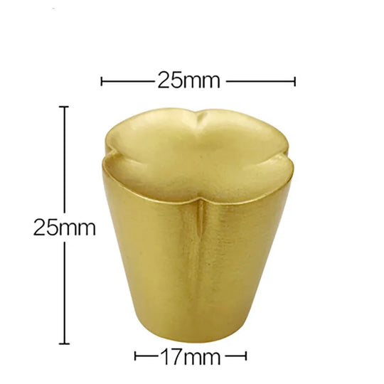Solid Brass Flower Cabinet Knobs – Elegant Drawer &amp; Wardrobe Pulls