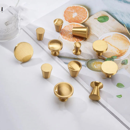 Modern Solid Brass Cabinet Knobs – Minimalist Wardrobe &amp; Kitchen Pulls