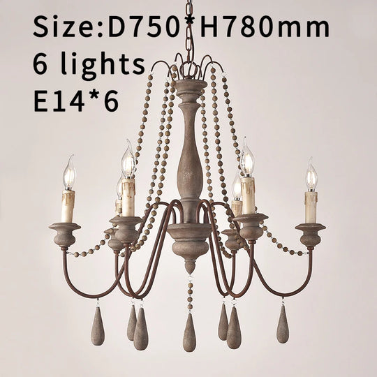 Vintage White Wooden Beads Chandelier – Elegant Foyer &amp; Lobby Pendant Light