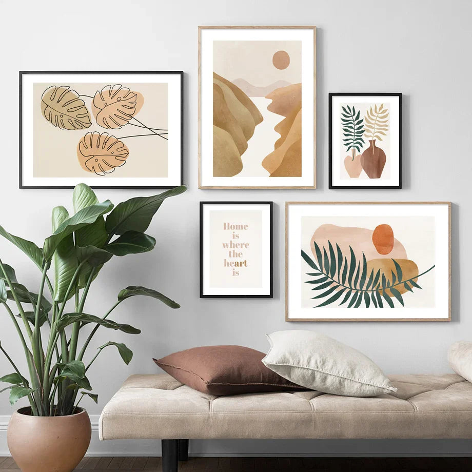 Home Is Where The Heart Is Abstract Canvas Wall Art