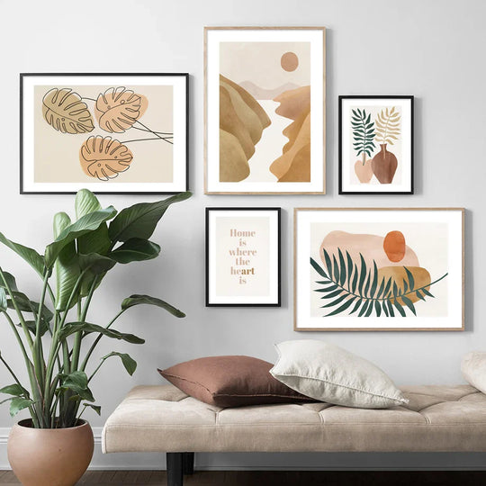 Home Is Where The Heart Is Abstract Canvas Wall Art