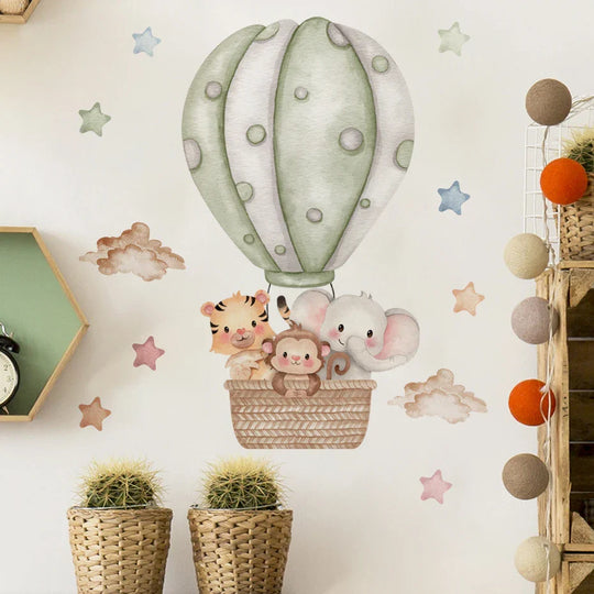 Hot Air Balloons Animal Friends Wall Stickers