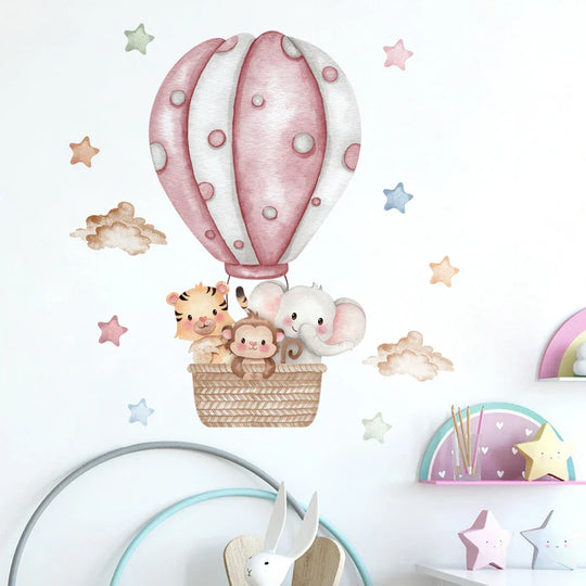 Hot Air Balloons Animal Friends Wall Stickers