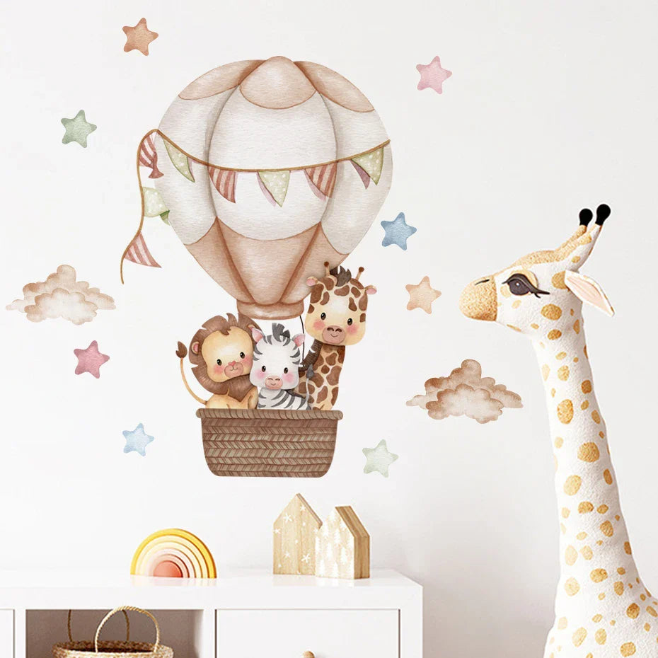 Hot Air Balloons Animal Friends Wall Stickers