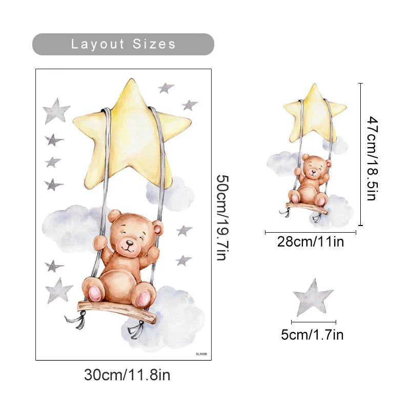 Hot Air Balloons Animal Friends Wall Stickers