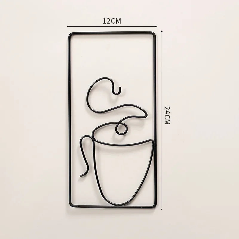 Hot Coffee Typographic Black Metal Wall Art Decor