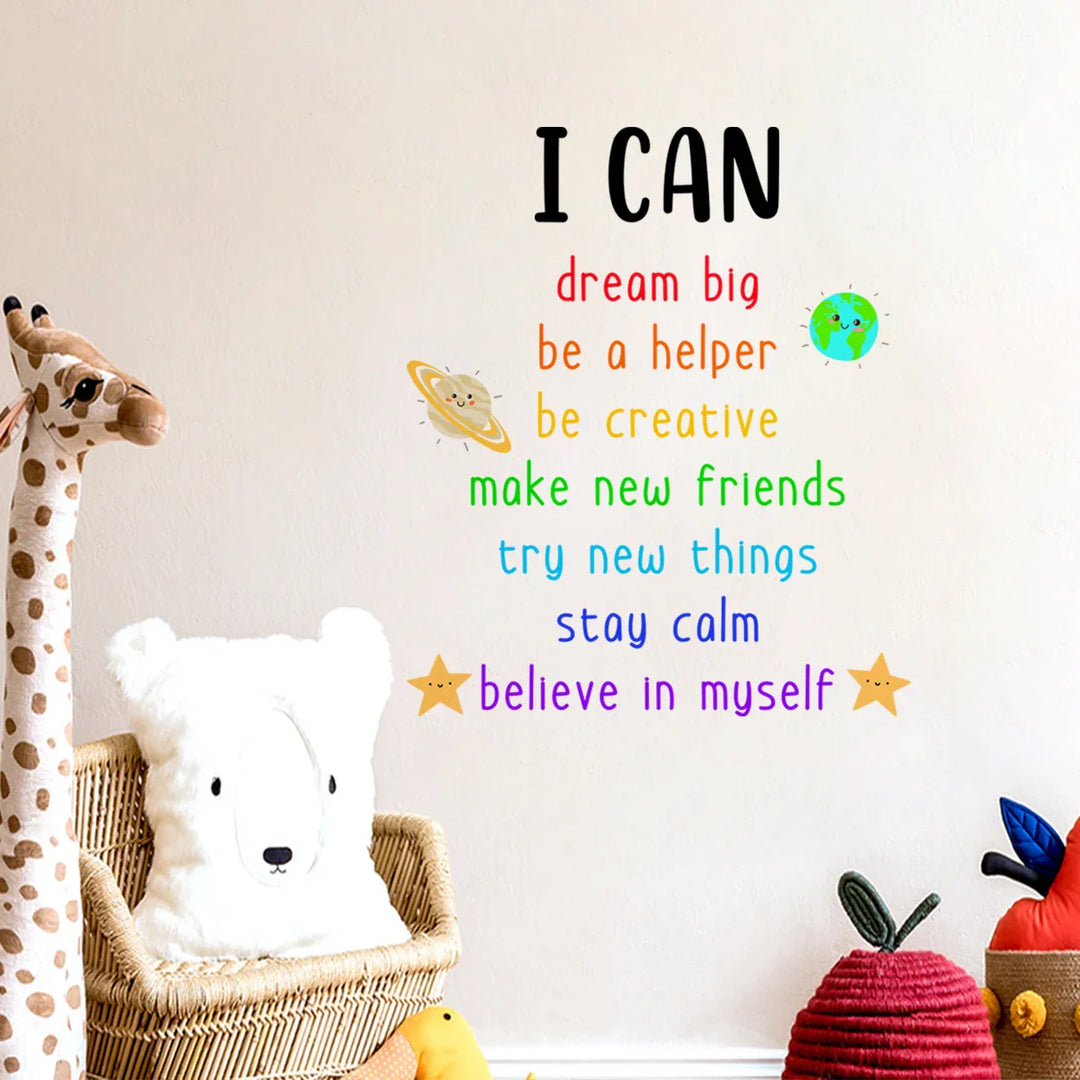 Inspirational Affirmations Wall Decals For Kids Room Decor