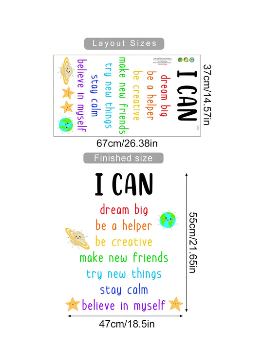 Inspirational Affirmations Wall Decals For Kids Room Decor