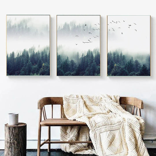 Inspirational Mystical Forest Landscape Canvas Wall Art